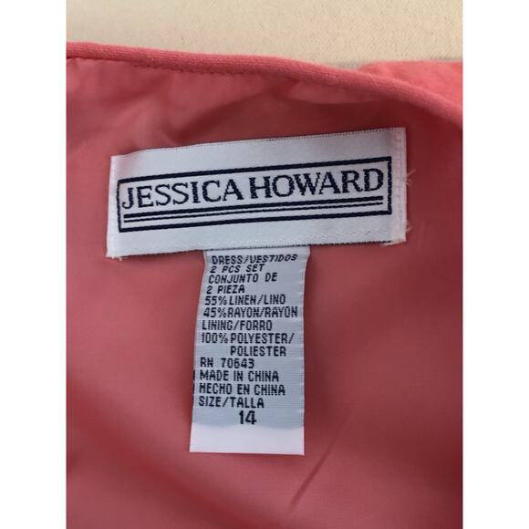 Jessica Howard Women Dress Size 14 Boho Vacation Resort Wear Sleeveless Zip Back - Picture 9 of 11